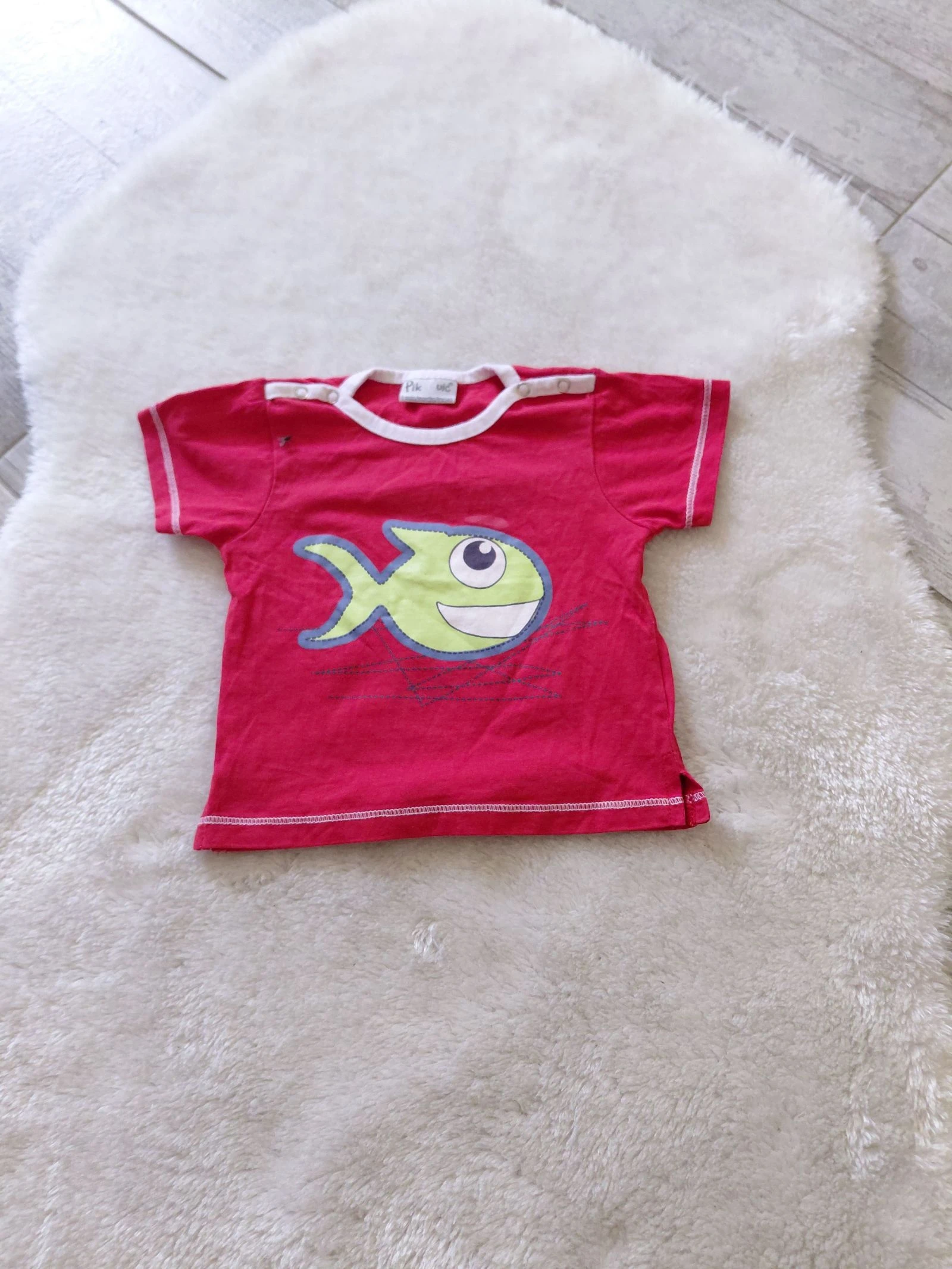 T-shirt manches courtes rouge pikouic 6 mois